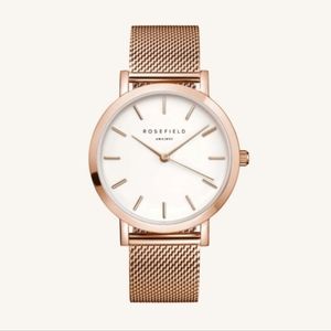 Rosefield Mercer Rose Gold Mesh Watch